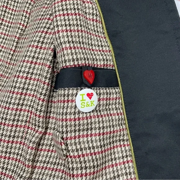 Soia & Kyo Black and Red Houndstooth Lined Coat - Picture 8 of 13
